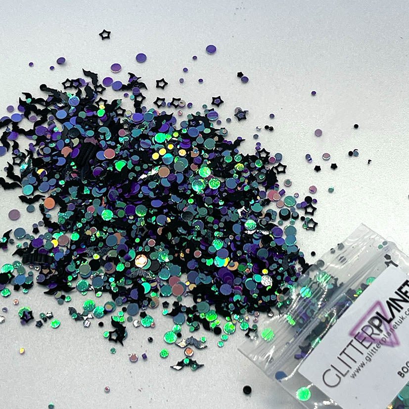 BOO! - Purple and Black Nail Glitter - Glitter Planet