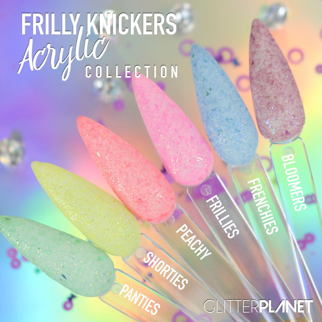 Coloured Acrylic Set x 6 | Frilly Knickers
