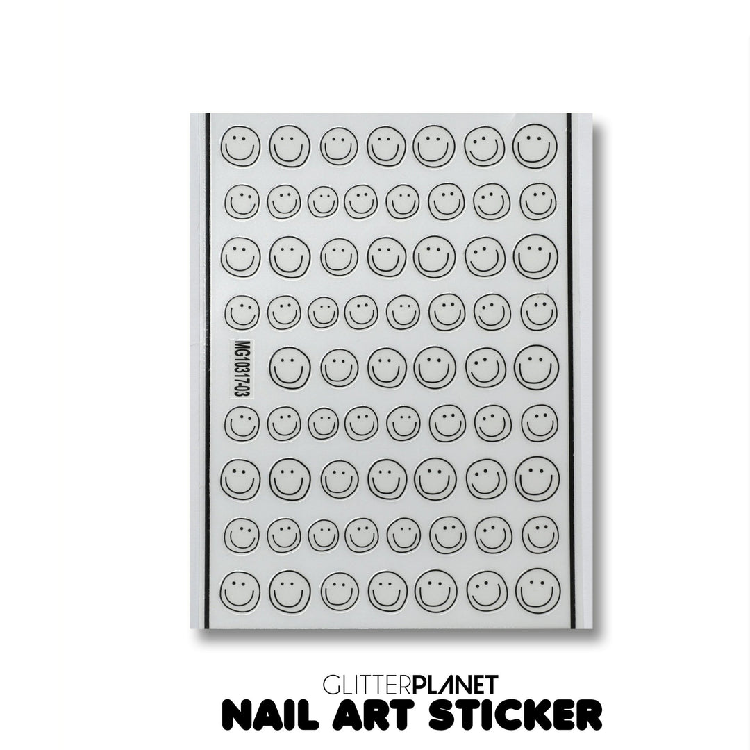 Doodle Smiley Face Nail Art Stickers