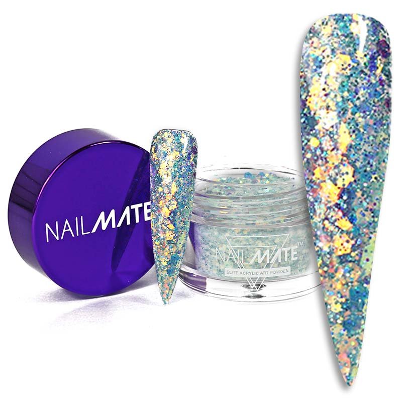 Crystal Maze Blue Glitter Acrylic Nail Powder - Glitter Planet