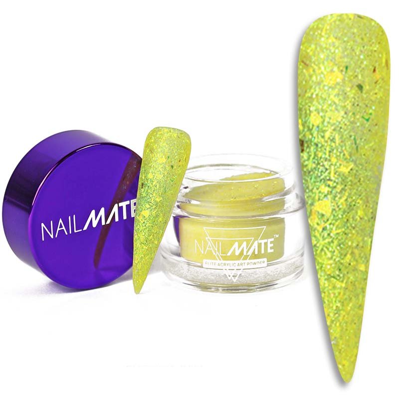 Lemon Sorbet Yellow Glitter Acrylic Nail Powder - Glitter Planet