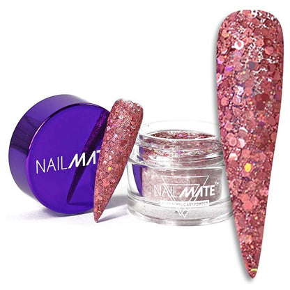 Whirl Rose Gold Glitter Acrylic Nail Powder - Glitter Planet