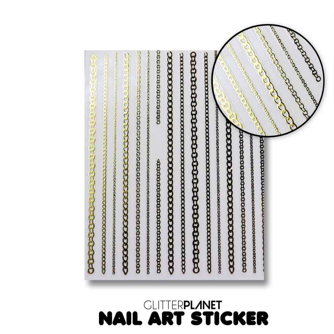 Gold Chain - Nail Art Sticker