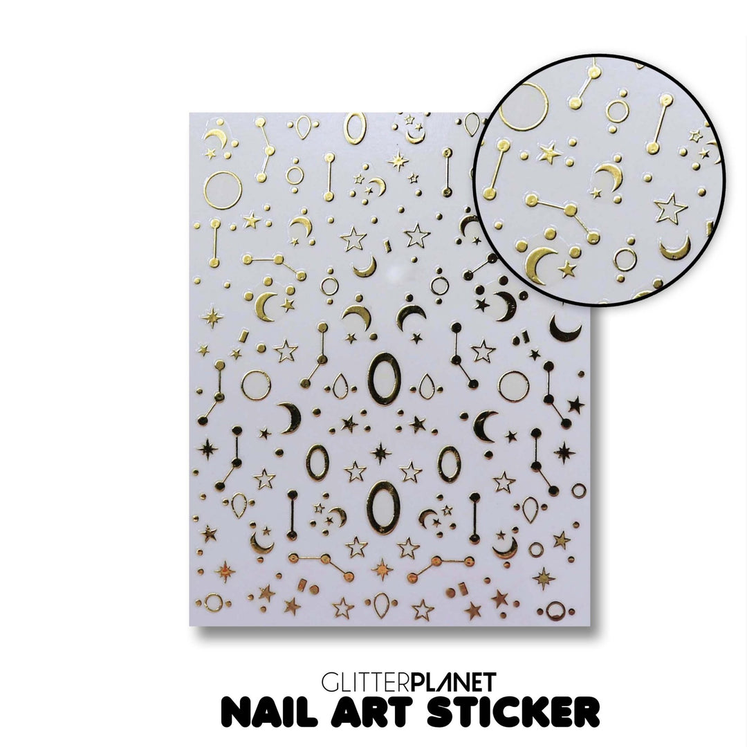 Gold Galaxy Nail Art Sticker