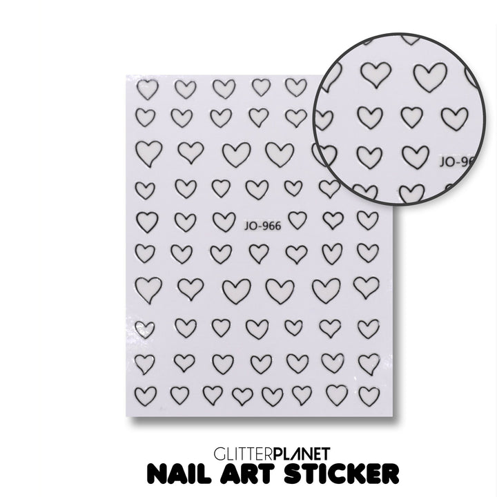 Heart outline Nail Stickers