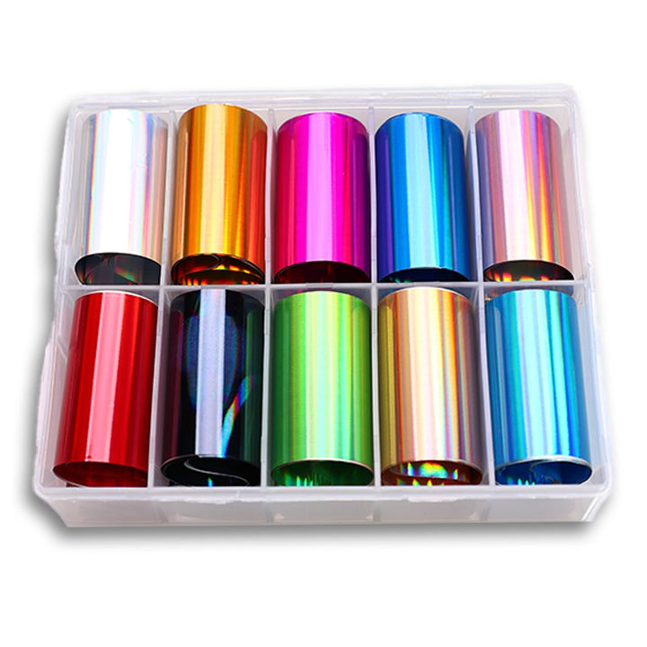 Holographic Full Colour Nail Foils 10pcs