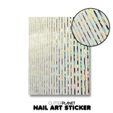 Holographic Stripe Nail Art Sticker