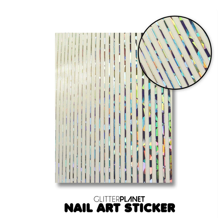 Holographic Stripe Nail Art Sticker