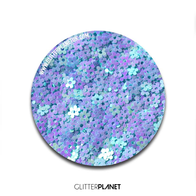 Loose Nail Glitter | Baby Blue Flower 4mm