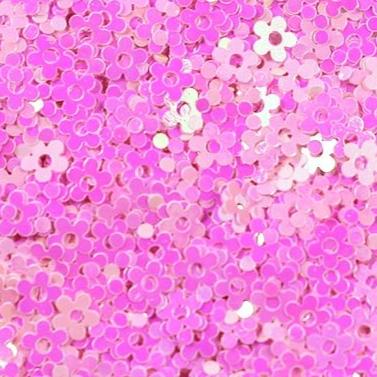 Loose Nail Glitter | Baby Pink Flower 4mm