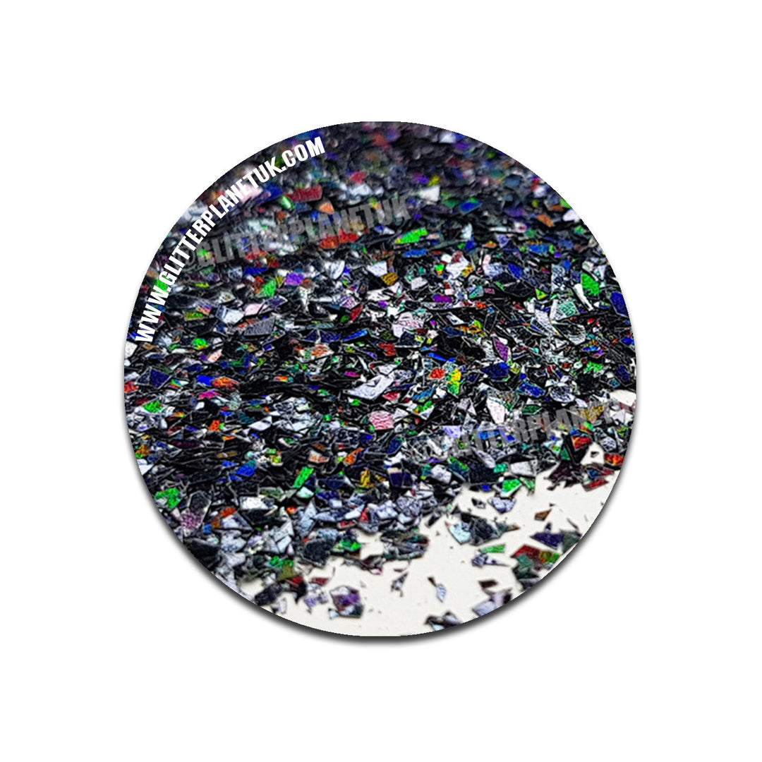 Loose Nail Glitter | Black Holographic Shards