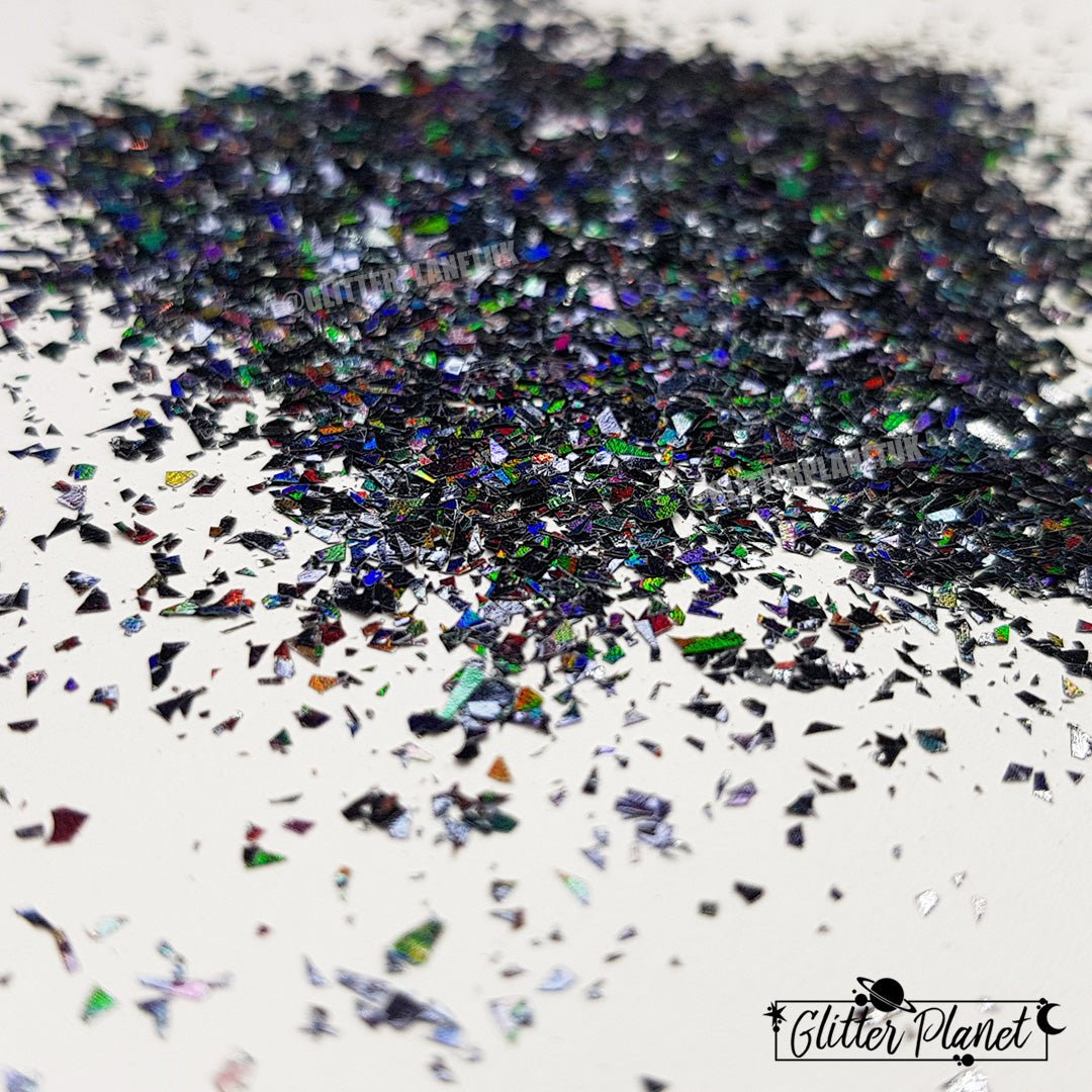 Loose Nail Glitter | Black Holographic Shards