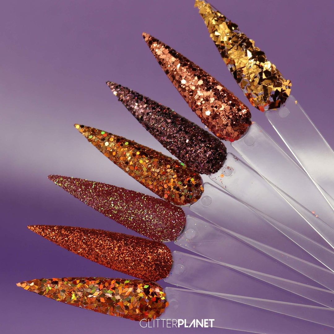 Loose Nail Glitter | Bronzed Glitter Top Picks Bundle-009