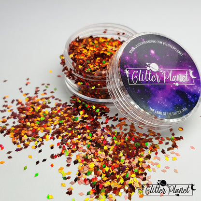 Loose Nail Glitter | Burnt Orange Holographic Diamond - 1mm