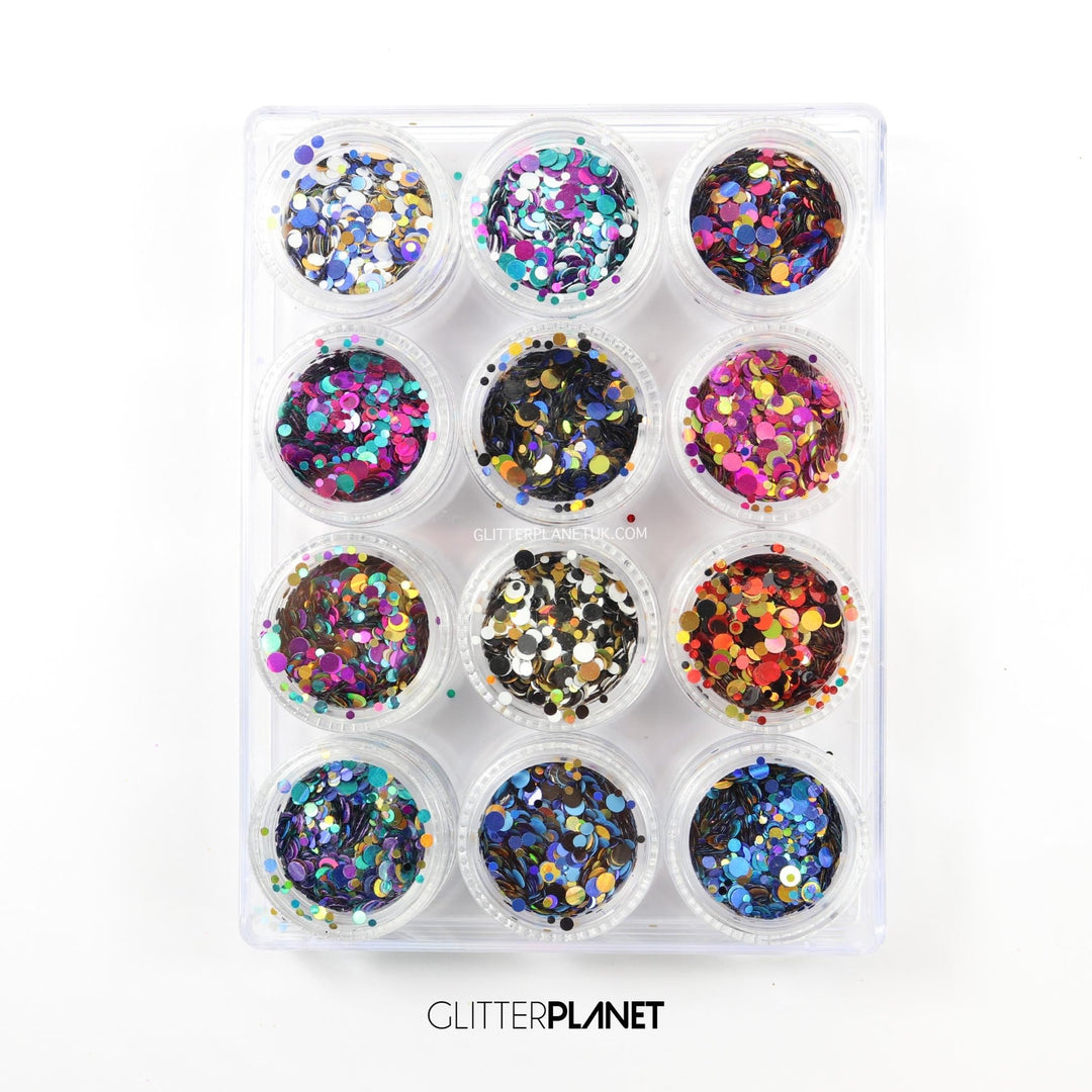 Loose Nail Glitter | DOTTY 12 pcs assorted Glitter Set