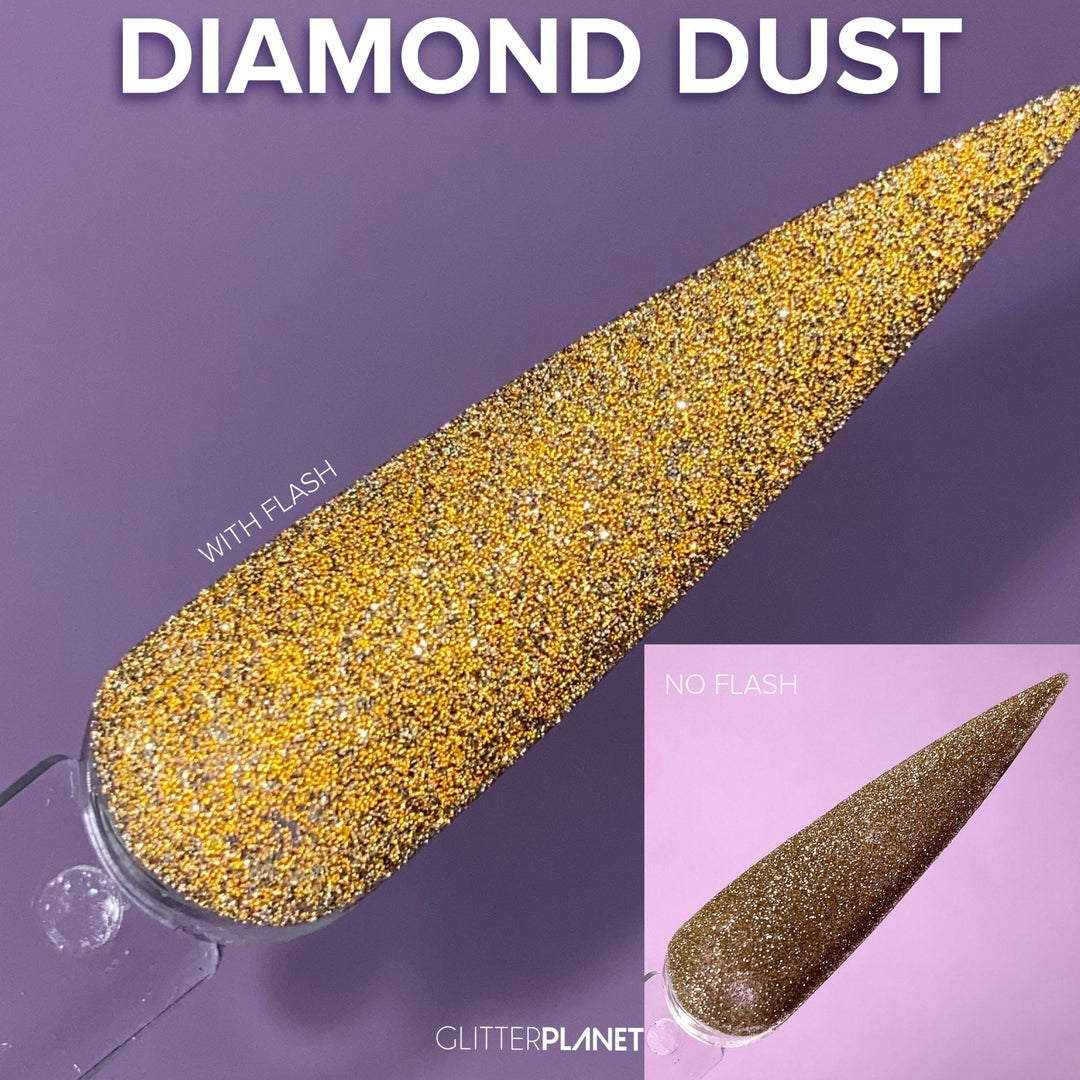 Loose Nail Glitter | Gold Diamond Dust Reflective Glitter 5ml