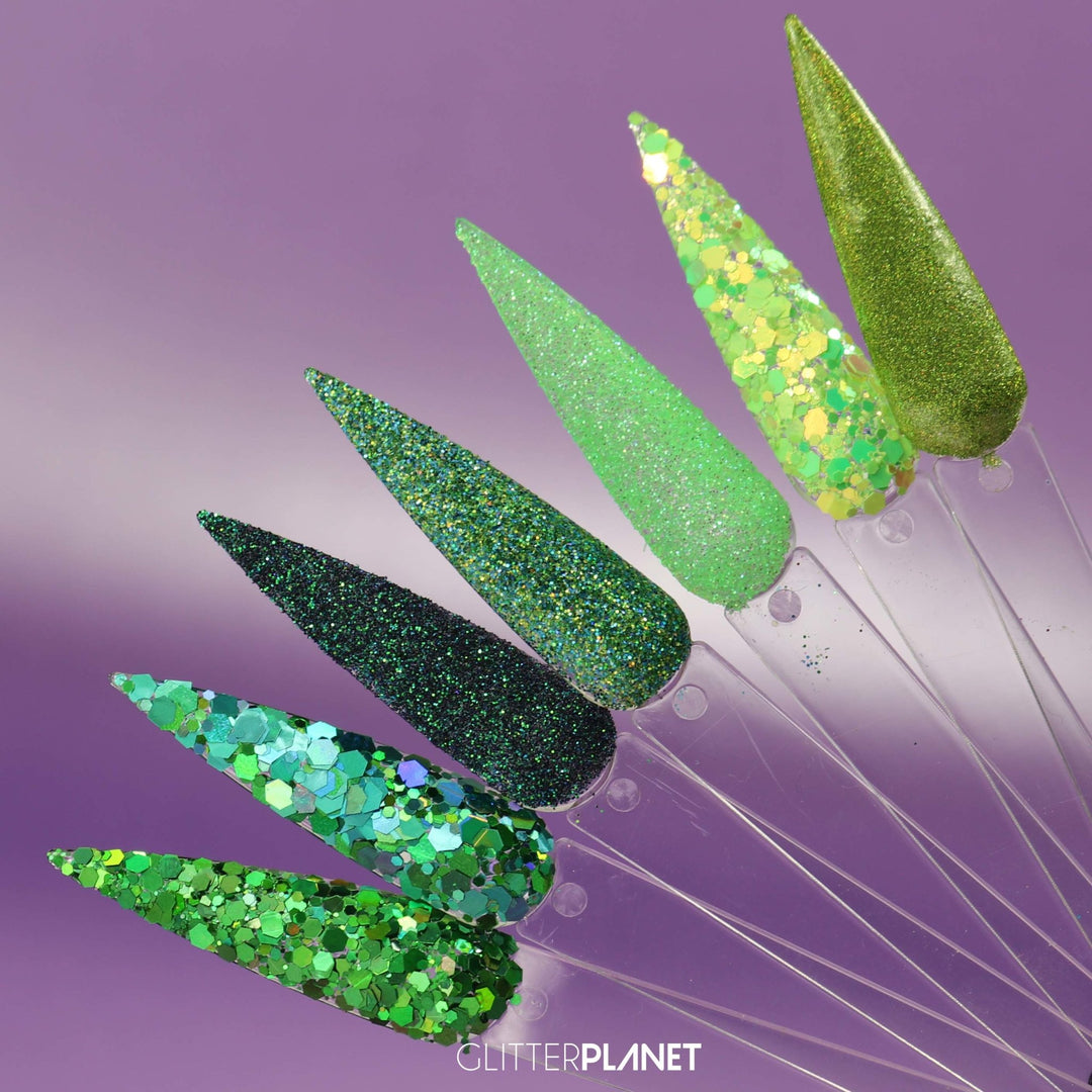 Loose Nail Glitter | Green Glitter Top Picks Bundle-012