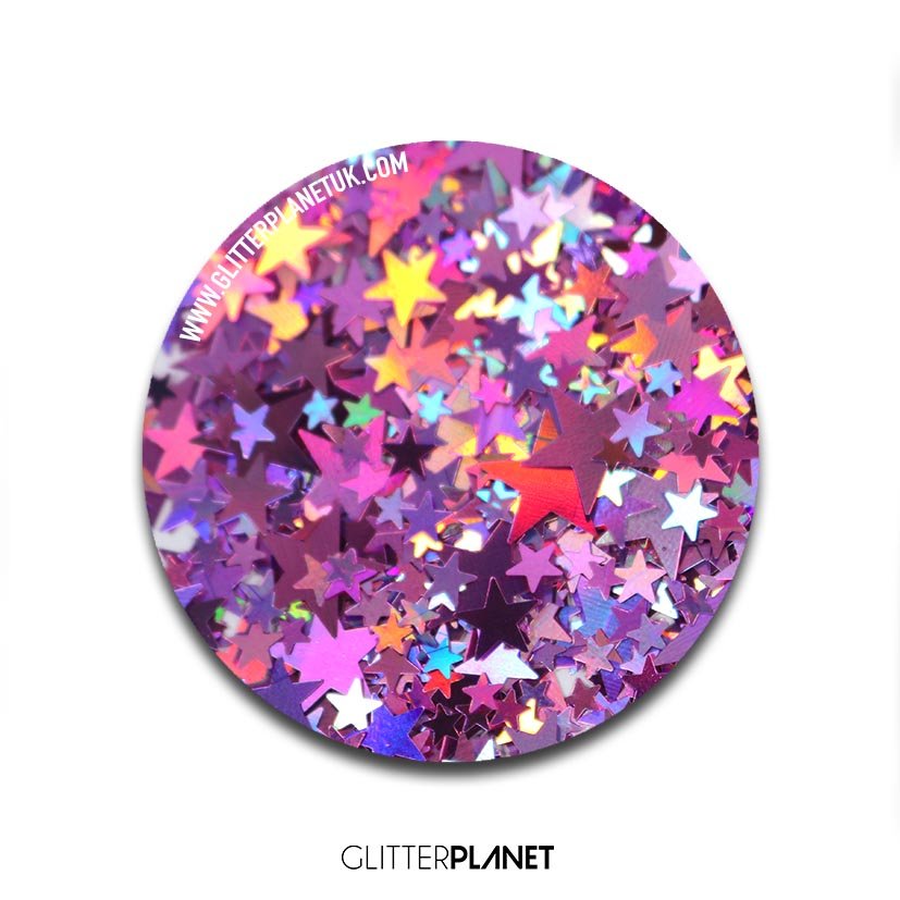 Loose Nail Glitter | Holo Pink Multi Stars 3g