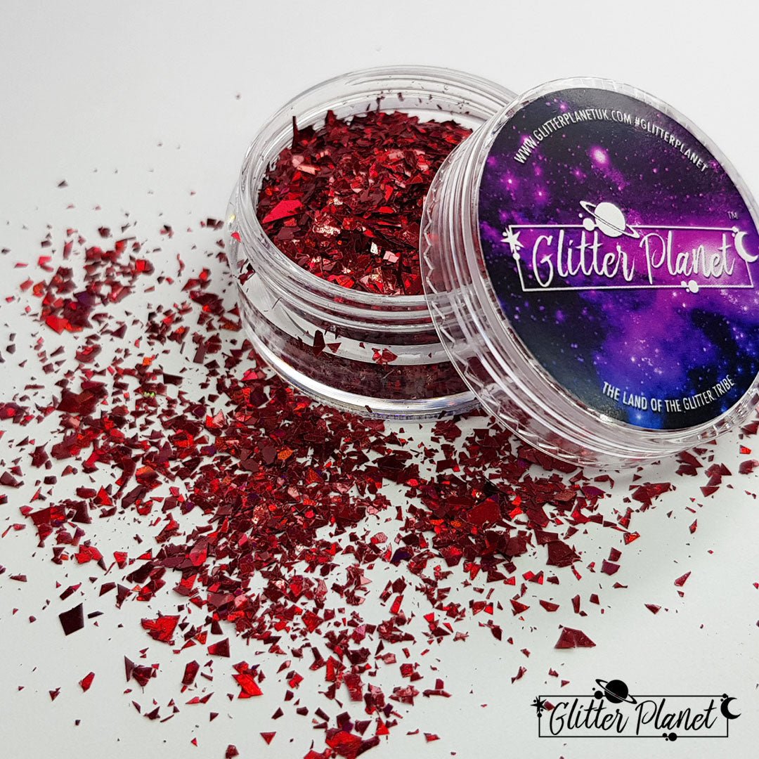 Loose Nail Glitter | Holographic Red Shards