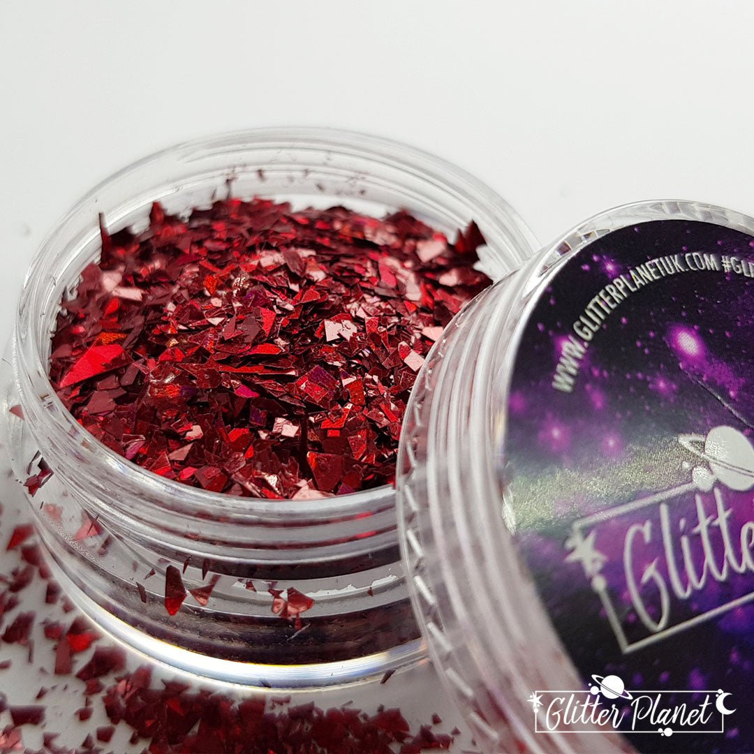 Loose Nail Glitter | Holographic Red Shards