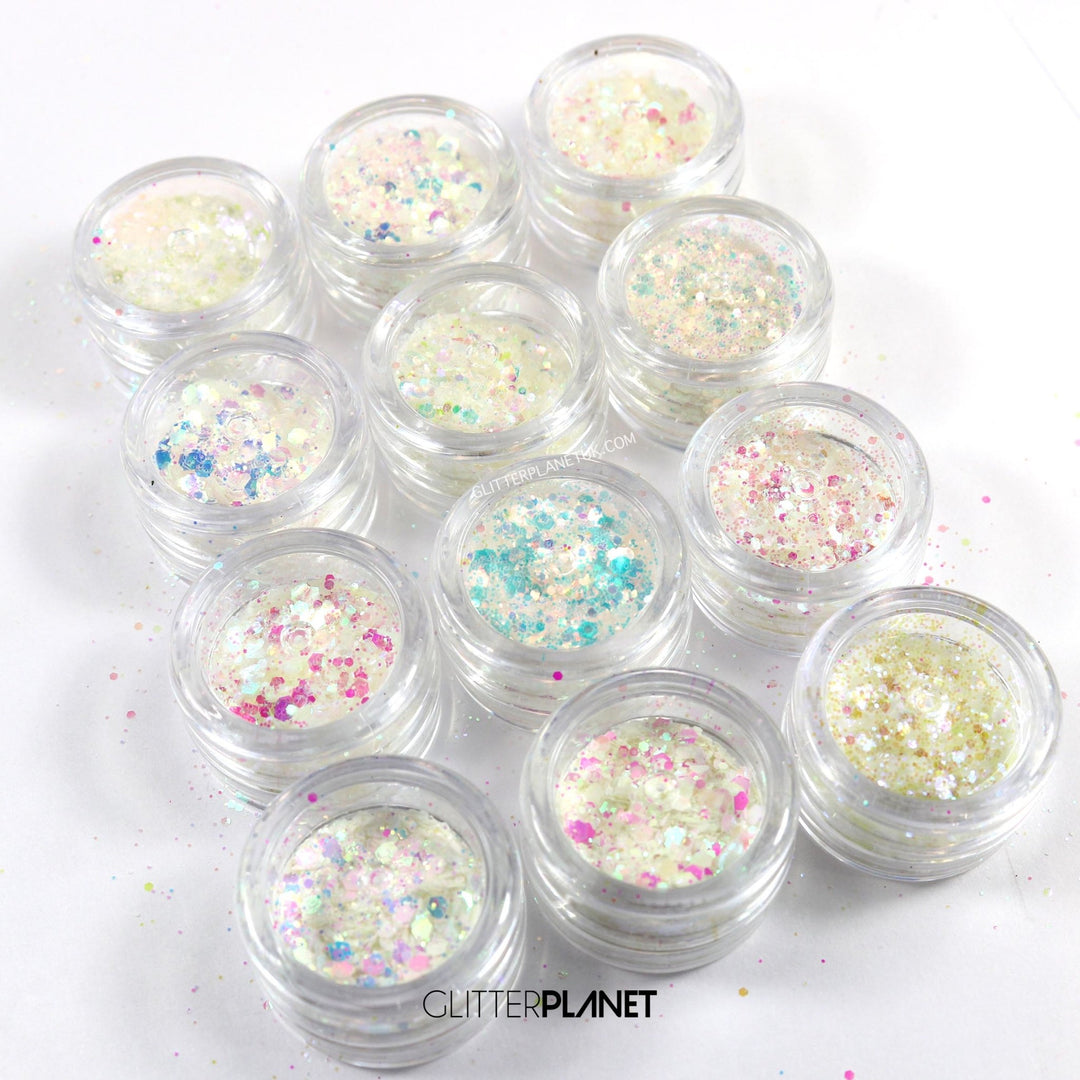Loose Nail Glitter | Iridescent 12 pcs assorted Glitter Set