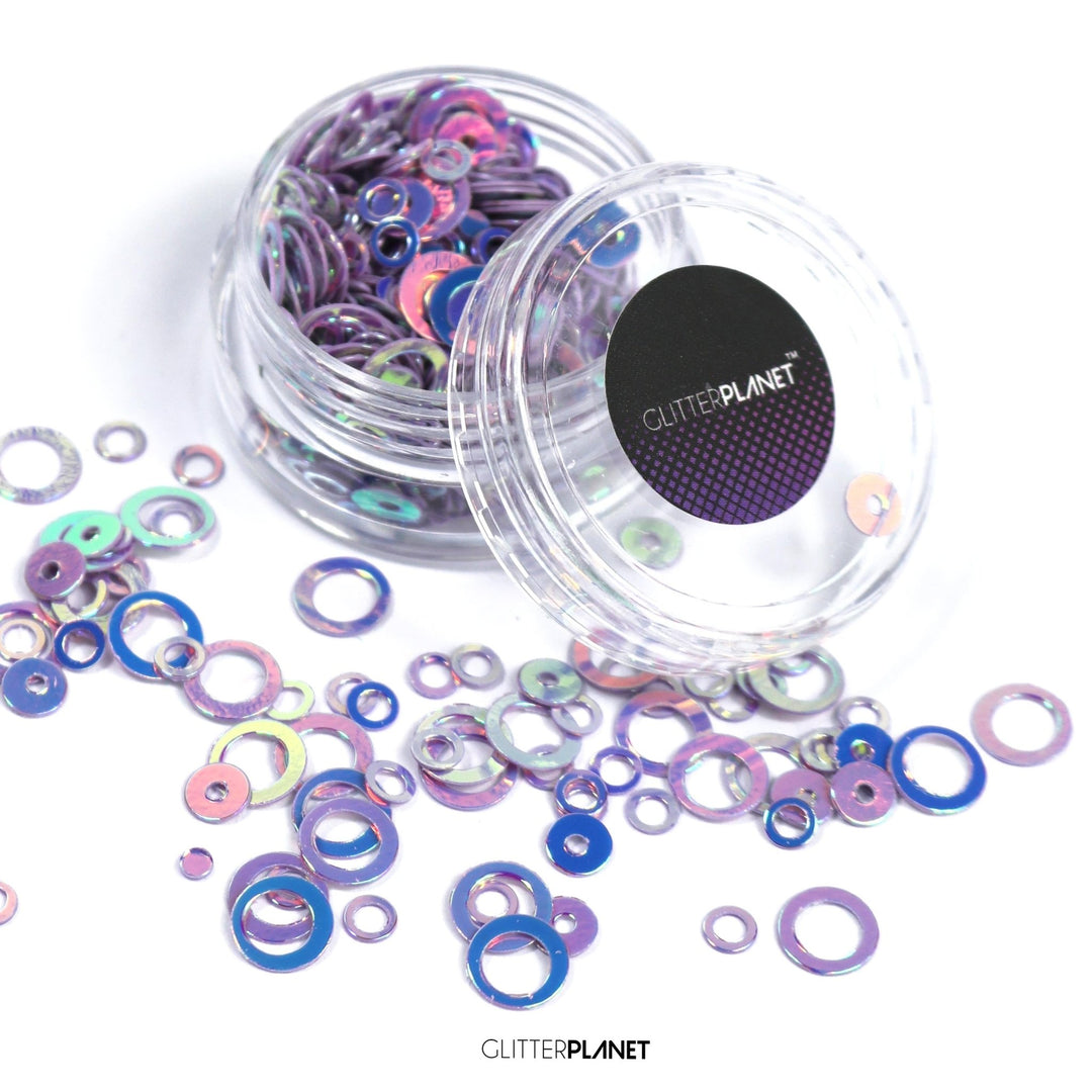 Loose Nail Glitter | Lilac Iridescent Rings - 5ml Jar