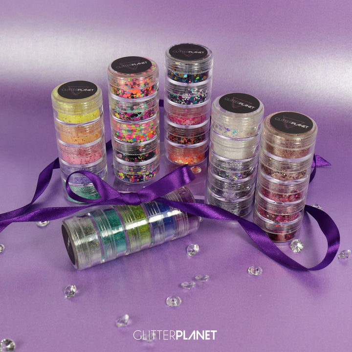 Loose Nail Glitter | MEGA SAVING* 30 Glitters 'Packed & Stacked' pot collection