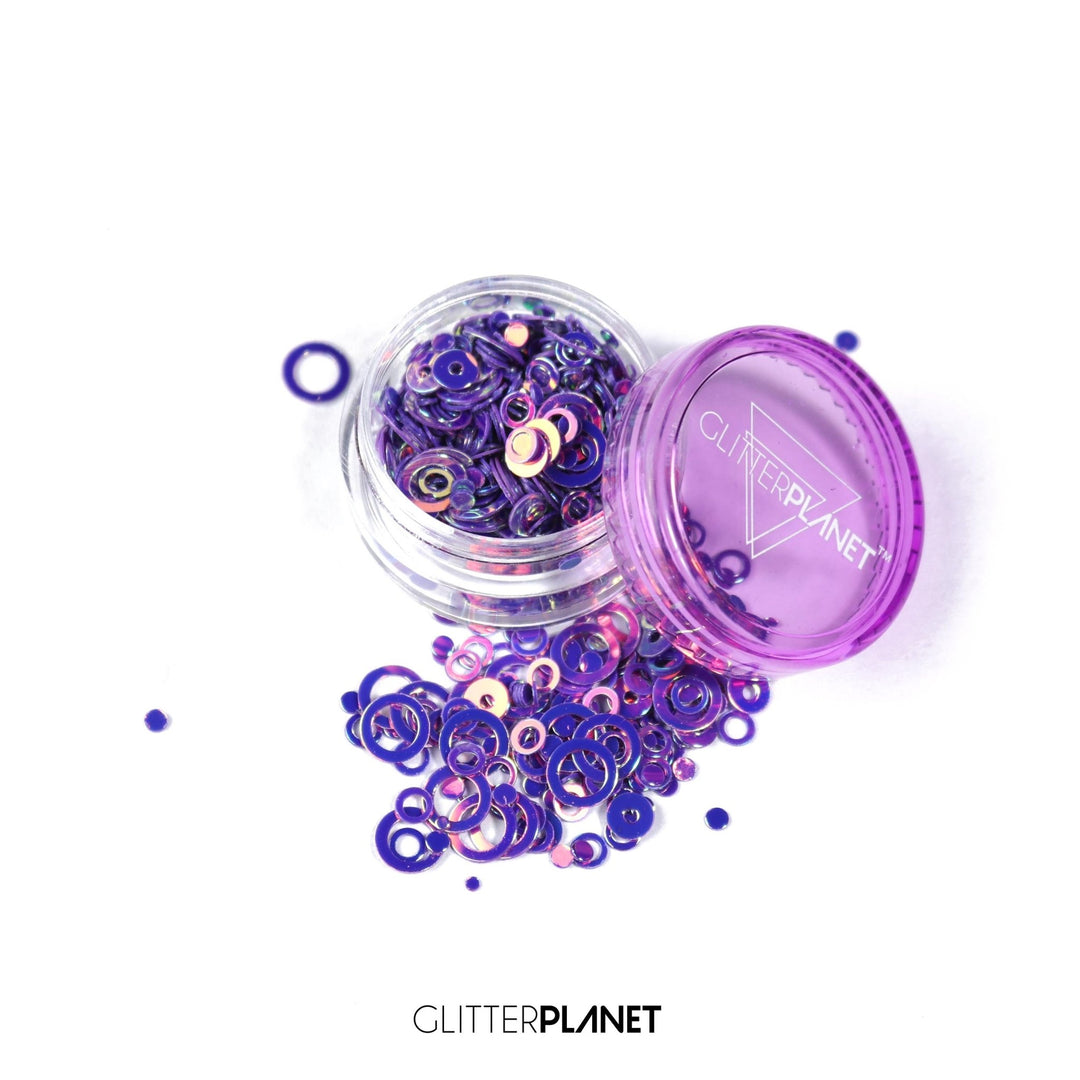 Loose Nail Glitter | Purple Iridescent Rings - 5ml Jar