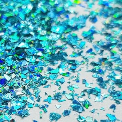 Loose Nail Glitter | Teal Holographic Shards