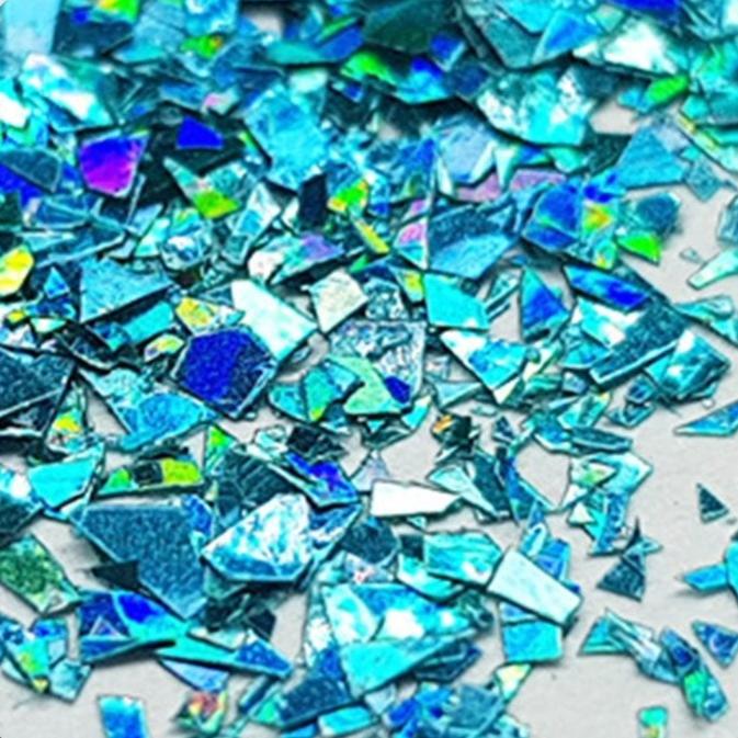 Loose Nail Glitter | Teal Holographic Shards