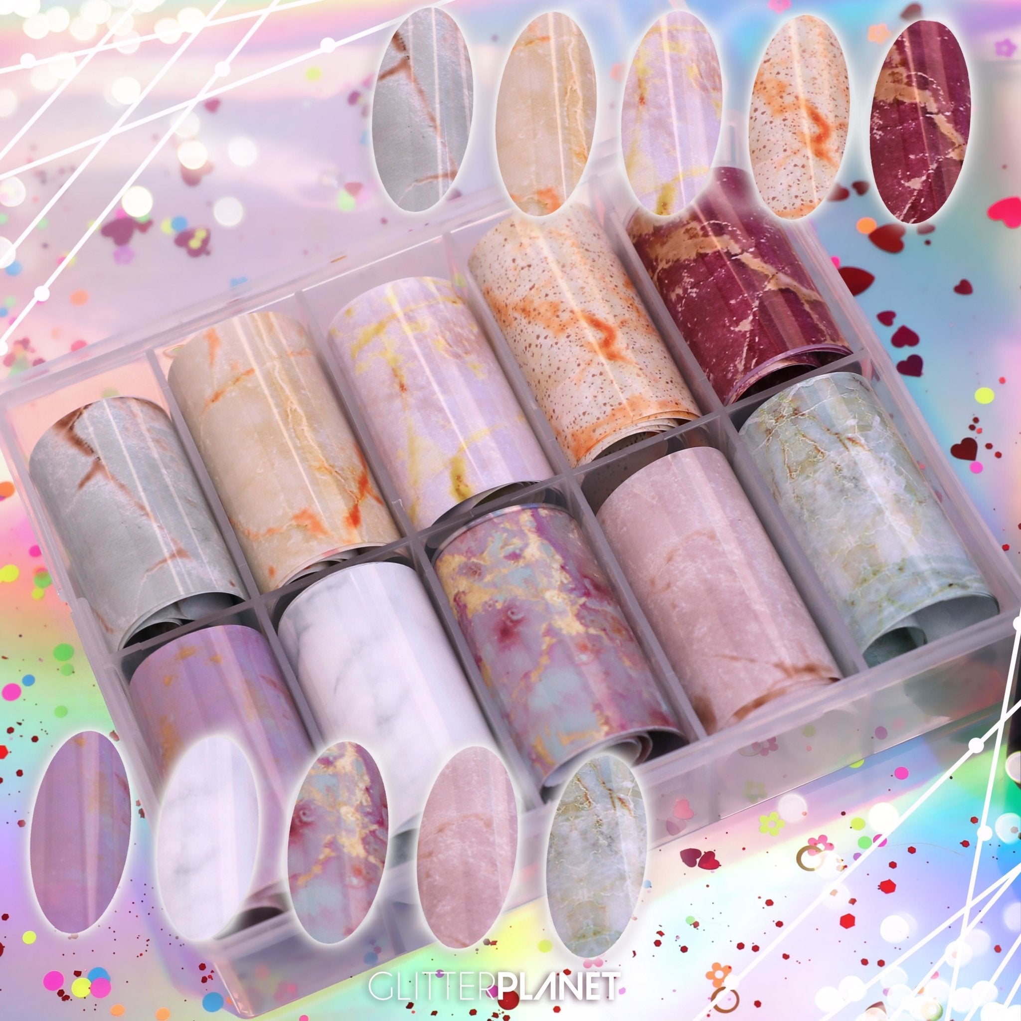 Marble Stone Nail Art foil Set 10pcs