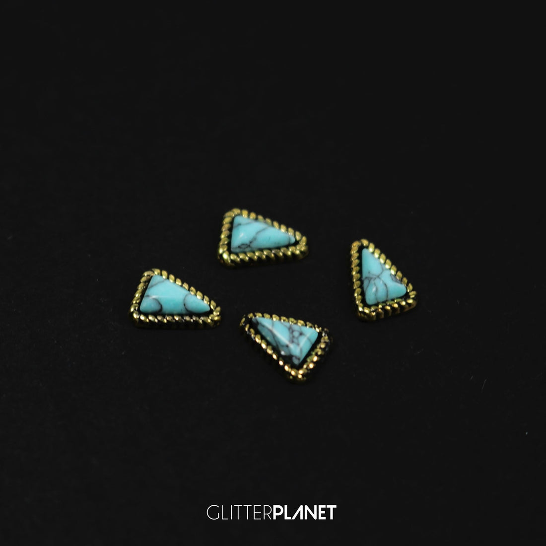 Marble Triangle Charm Blue & Gold