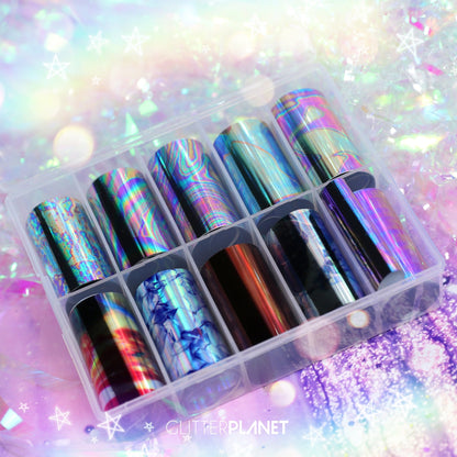 Nail Art Foil | Dark Oil Spill 10pcs Set