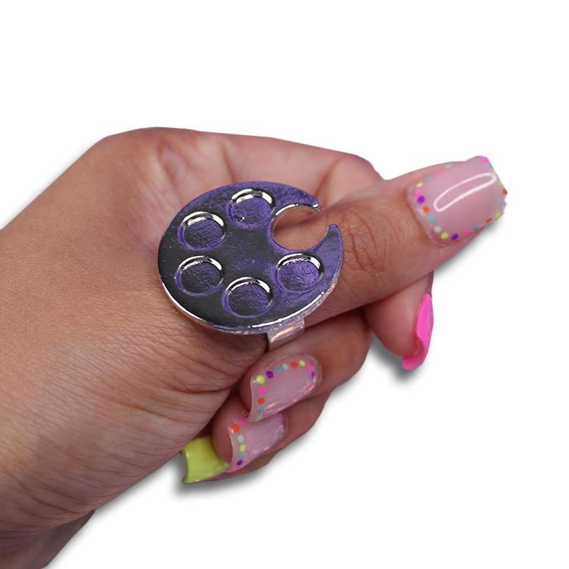 Nail Art Thumb Ring Palette - Glitter Planet