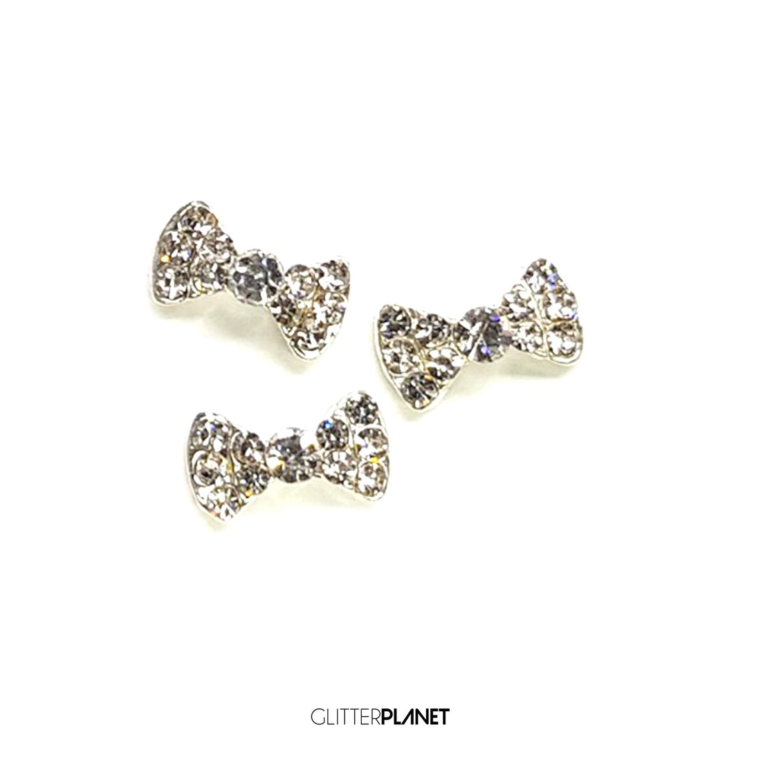 Nail Jewel - Crystal Clear Rounded Alloy Bow