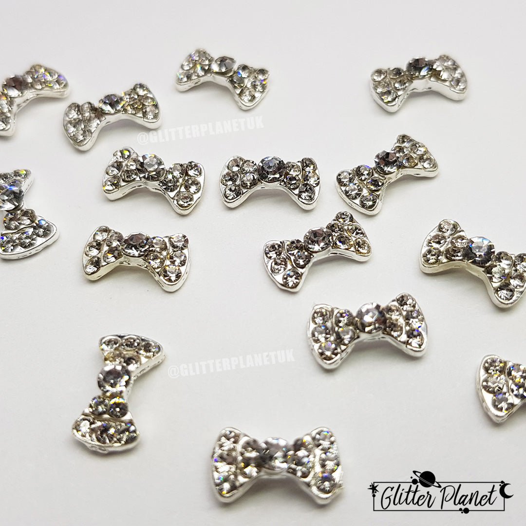 Nail Jewel - Crystal Clear Rounded Alloy Bow