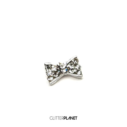 Nail Jewel - Crystal Clear Straight Alloy Bow