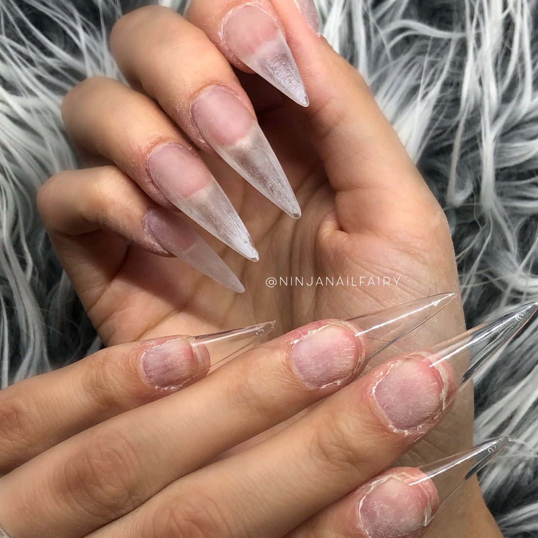 Nail Tips | Clear Pre Pinched Stiletto - 500pcs