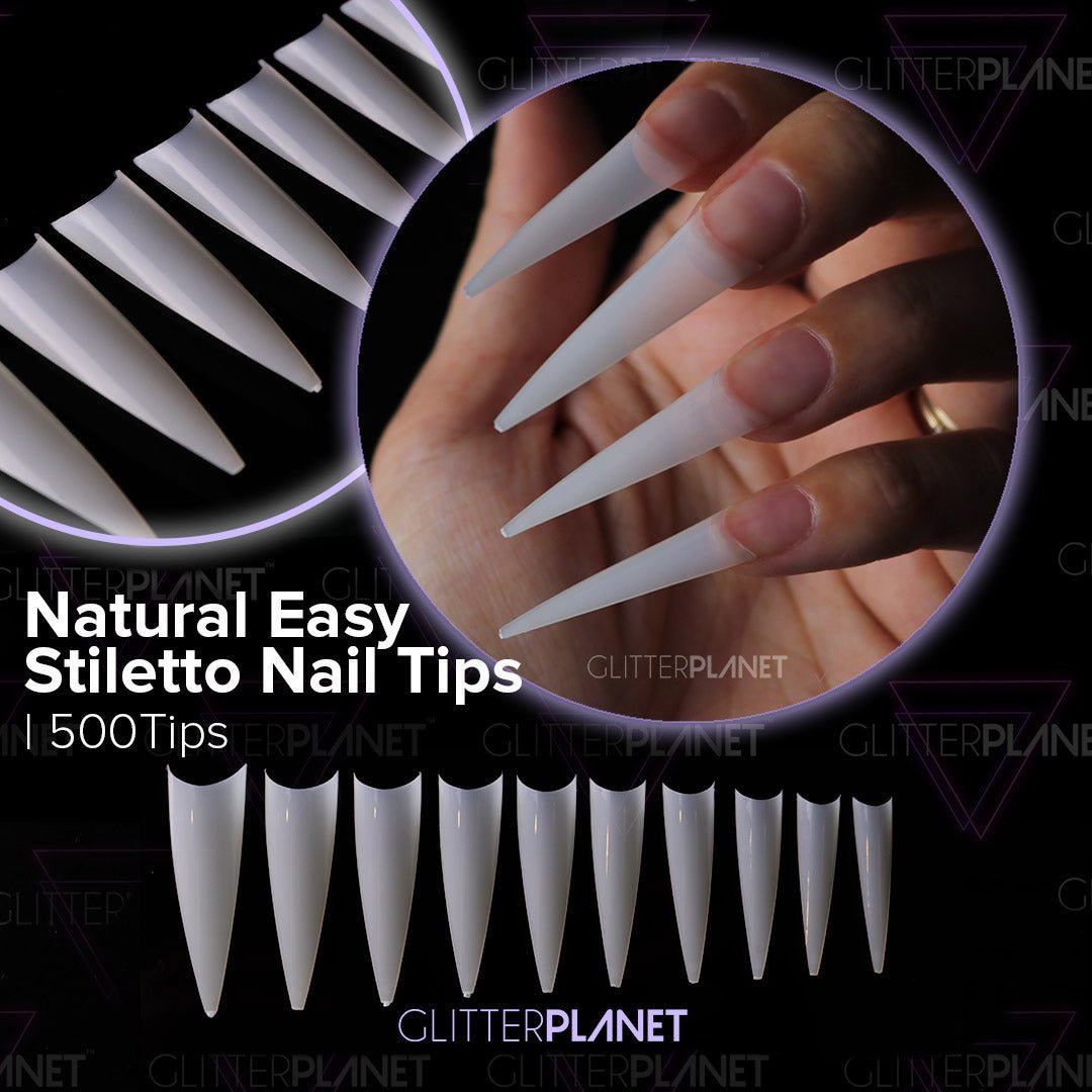 Nail Tips | Easy Tips Natural - Long Stiletto 500pcs
