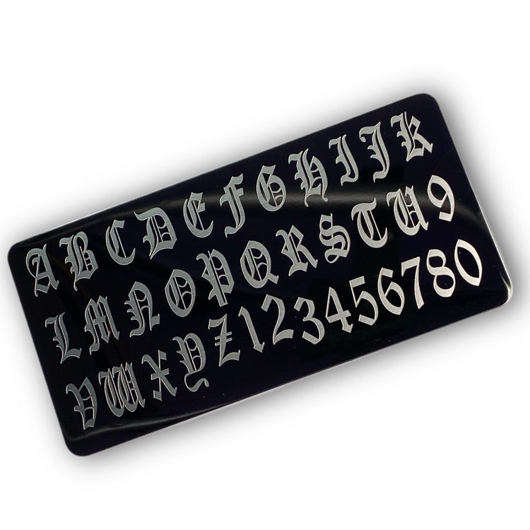 Old English Numbers & Letters Stamping Plate - Large – Glitter Planet
