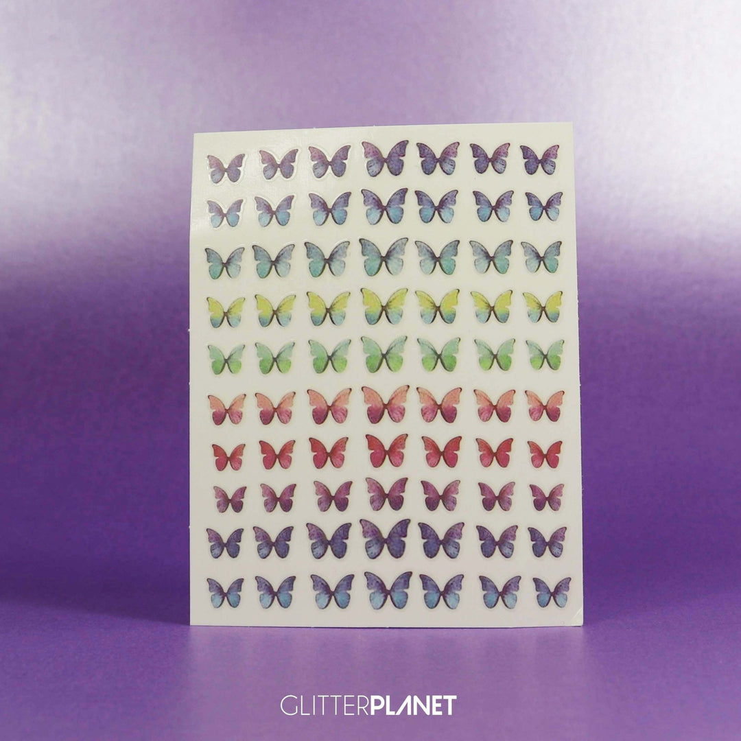Ombre Rainbow Butterfly Nail Art Sticker