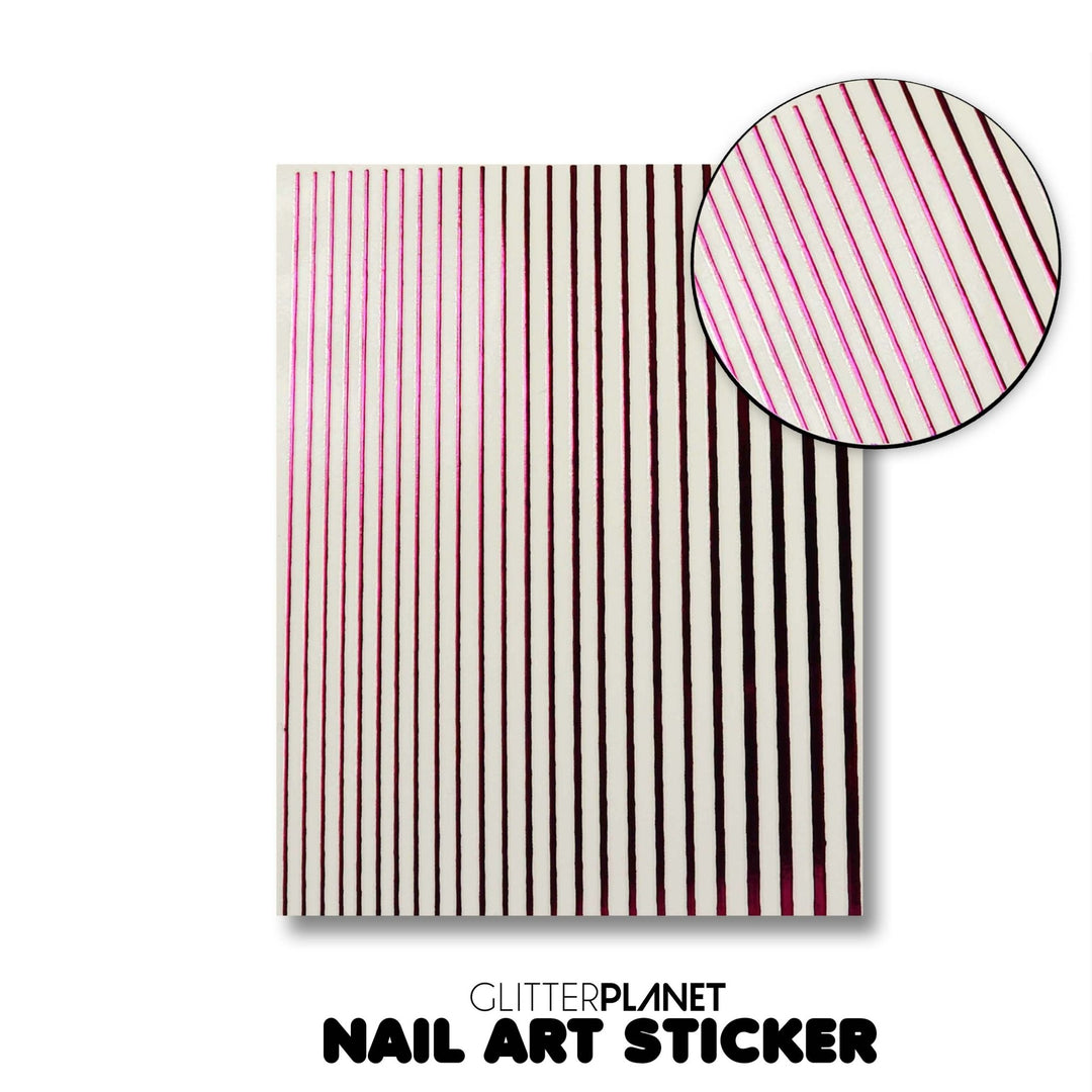 Pink STRIPE Nail Art Sticker