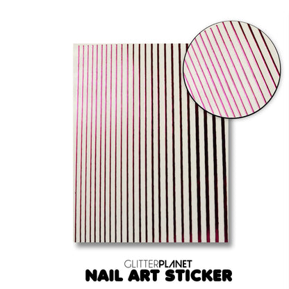 Pink STRIPE Nail Art Sticker