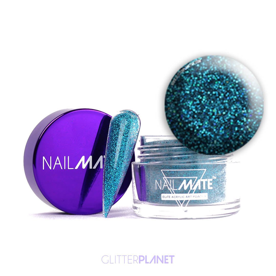 Premixed Glitter Acrylic Powder | Blue Holo 10g