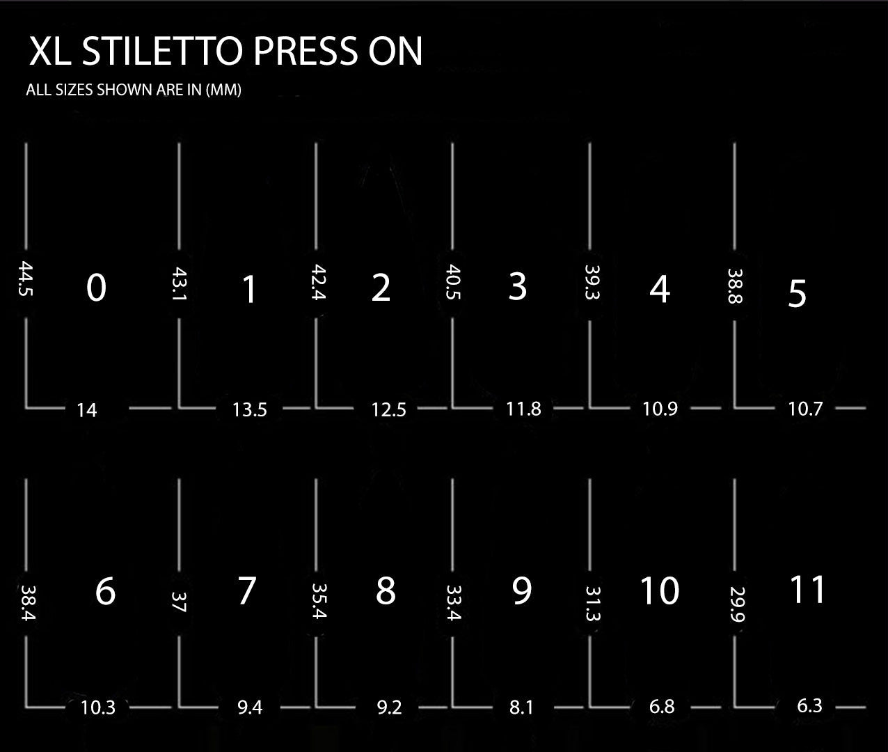 Press On Nail Tips | XL Stiletto