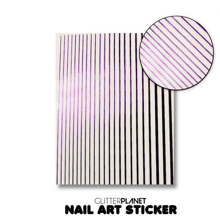 Purple STRIPE Nail Art Sticker