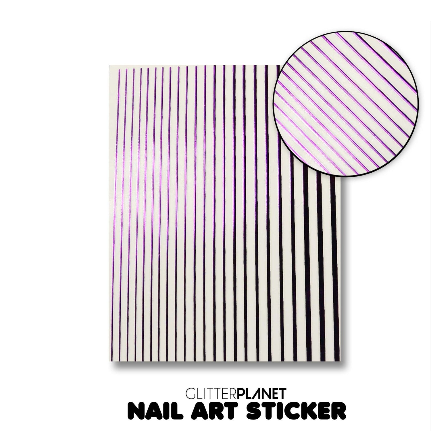 Purple STRIPE Nail Art Sticker