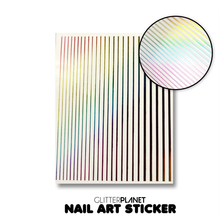 Rainbow STRIPE Nail Art Sticker
