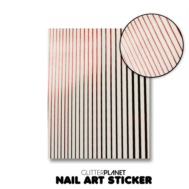 Red STRIPE Nail Art Sticker
