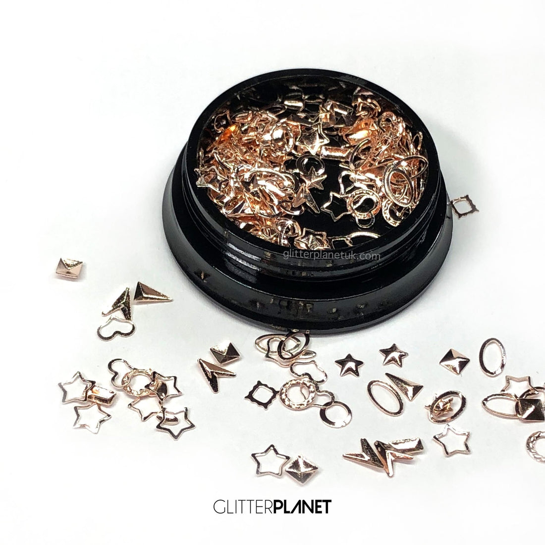 Rose gold Frames + Studs Mixed Nail Art Jar